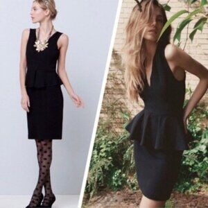 GANNI Black Miss Marple Peplum dress